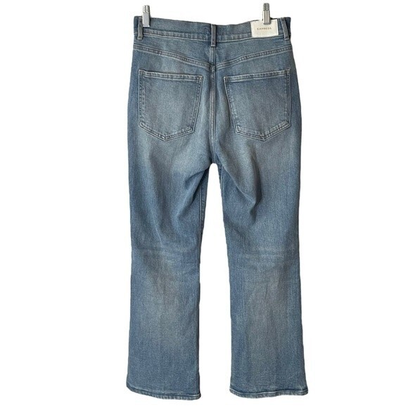 Express High Rise Cropped Flare Jeans with Rhinestone Embellishments, Size 6 - Picture 4 of 6